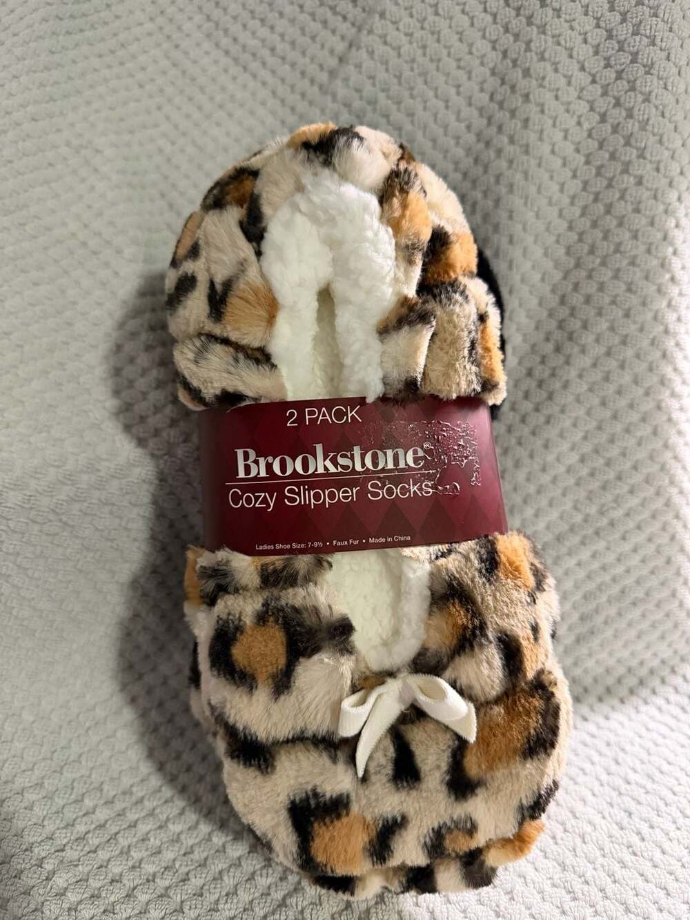 Brookstone Cozy Slipper Socks 2-Pack with Grippers